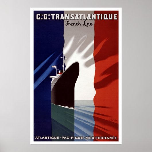 Cie Gle Transatlantique Franse lijn Poster (Voorkant)