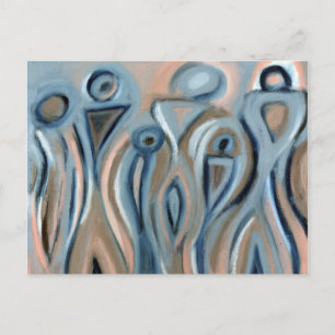 Ciel Blue Modern Abstract Art Briefkaart