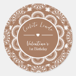 Cielito Lindo 1e verjaardag bruin Ronde Sticker