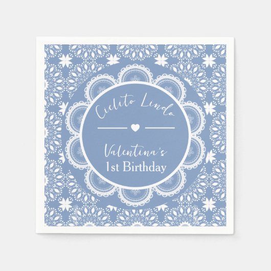 Cielito Lindo 1st Birthday Blue Servet (Voorkant)