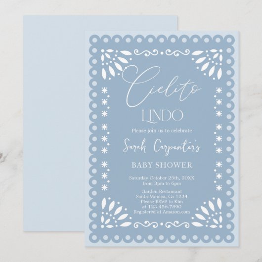 Cielito Lindo Baby shower Boy Kaart (Voorkant / Achterkant)