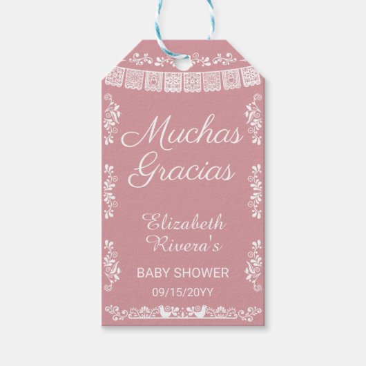 Cielito Lindo Baby Shower Hartelijk Dank Cadeaulabel (Voorkant)