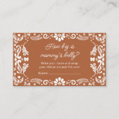 Cielito Lindo Baby shower Hoe groot is de buik van Informatiekaartje (Voorkant)