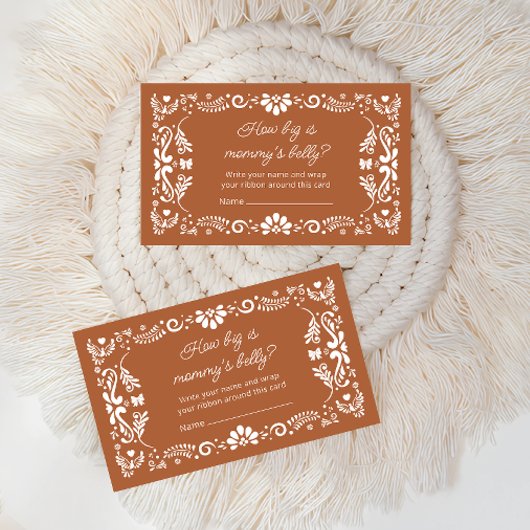 Cielito Lindo Baby shower Hoe groot is de buik van Informatiekaartje