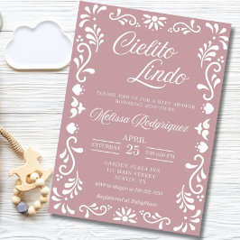 Cielito Lindo Baby shower Invitation, Dusty Pink Kaart