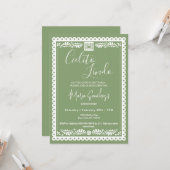 Cielito Lindo Baby Shower Invitation | Green  Kaart (Voorkant / Achterkant in situ)