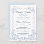 Cielito Lindo Baby shower Invitation Sjabloon Kaart (Voorkant / Achterkant)