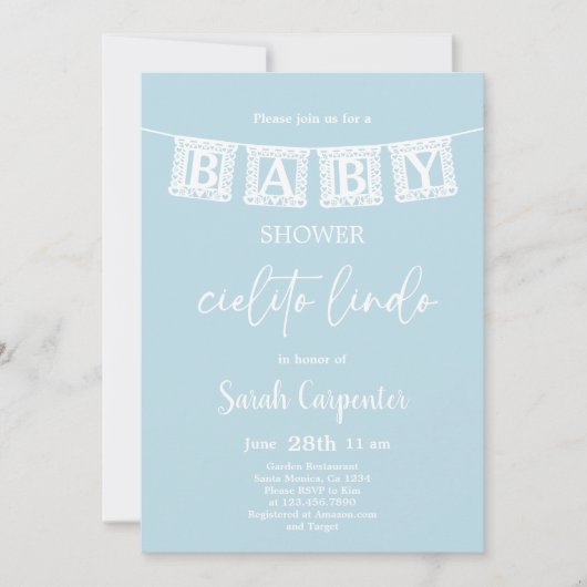 Cielito Lindo Baby shower Jongensuitnodiging Kaart (Voorkant)