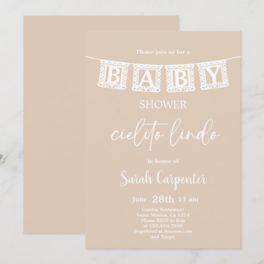 Cielito Lindo-Baby shower Kaart (Voorkant / Achterkant)