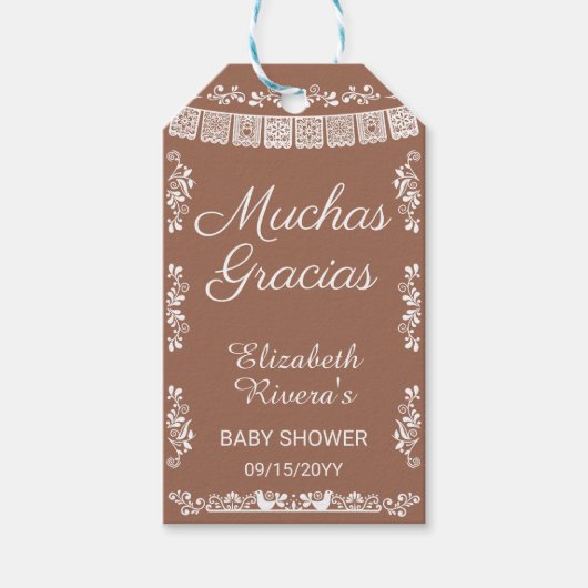 Cielito Lindo Baby Shower Muchas Gracias Cadeaulabel (Voorkant)