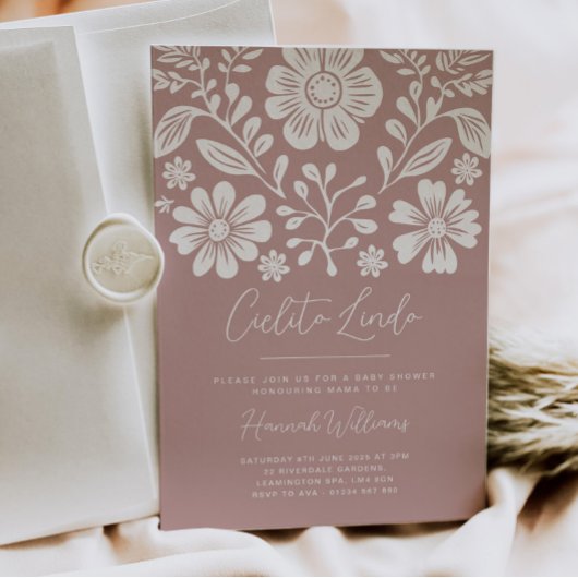 Cielito Lindo Baby shower Roze Uitnodiging