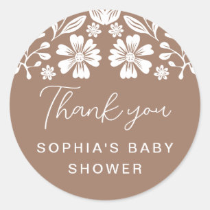 Cielito Lindo Baby shower Terracotta Bedankt Ronde Sticker