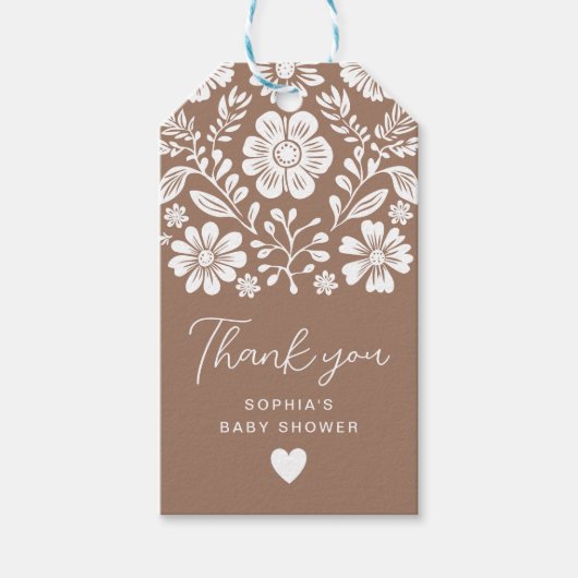 Cielito Lindo Baby Shower Terracotta Dank Je Cadeaulabel (Voorkant)