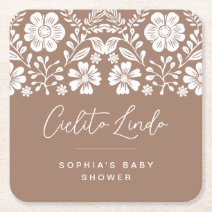 Cielito Lindo Baby shower Terracotta Uitnodiging Kartonnen Onderzetters