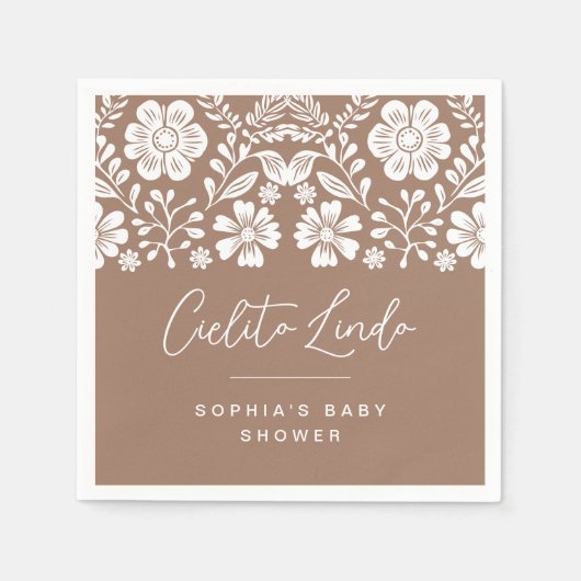 Cielito Lindo Baby shower Terracotta Uitnodiging Servet (Voorkant)