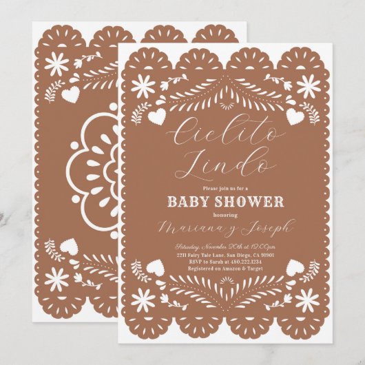 Cielito Lindo Baby shower Uitnodiging (Voorkant / Achterkant)