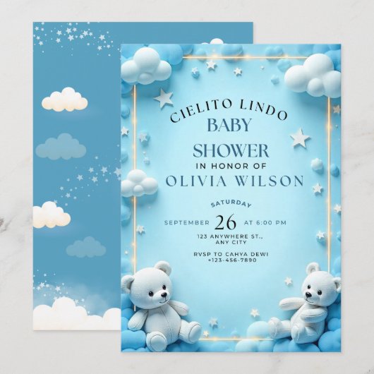 Cielito Lindo Baby shower Uitnodiging (Voorkant / Achterkant)