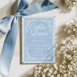 Cielito Lindo Baby Shower Uitnodiging Stofblauw