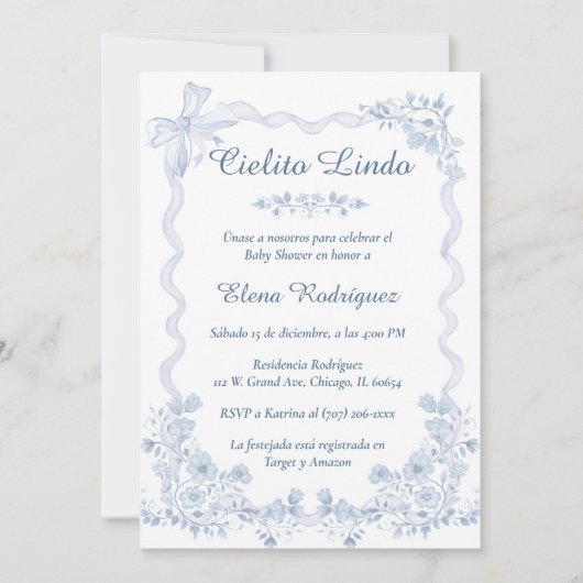 Cielito Lindo Babyshower Uitnodiging Sjabloon (Voorkant)