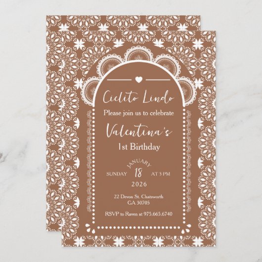 Cielito Lindo Beige 1e verjaardag Kaart (Voorkant / Achterkant)