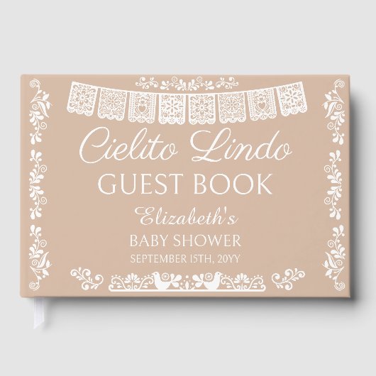 Cielito Lindo Beige Baby Shower Gastenboek (Voorkant)