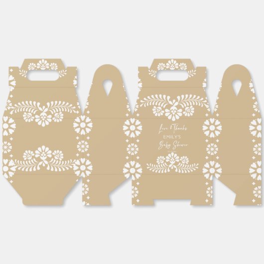 Cielito lindo beige baby shower gunsten bedankdoosjes (Ongevouwen)