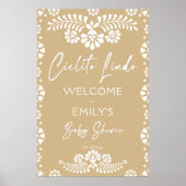 Cielito lindo beige babyshower welkom bord poster (Voorkant)