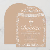 Cielito Lindo Beige Bautizo Boog Kaart (Voorkant / Achterkant)