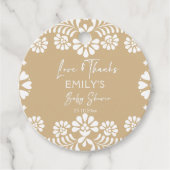 Cielito lindo beige Mexicaans baby shower Bedankjes Labels (Voorkant)