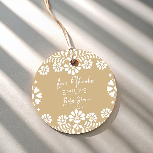 Cielito lindo beige Mexicaans baby shower Bedankjes Labels