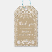 Cielito Lindo Beige Mexicaans Baby shower cadeau L Cadeaulabel (Voorkant)