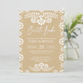 Cielito lindo beige Mexicaans baby shower Kaart (Staand voorkant)