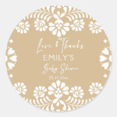 Cielito lindo beige Mexicaans baby shower Ronde Sticker (Voorkant)
