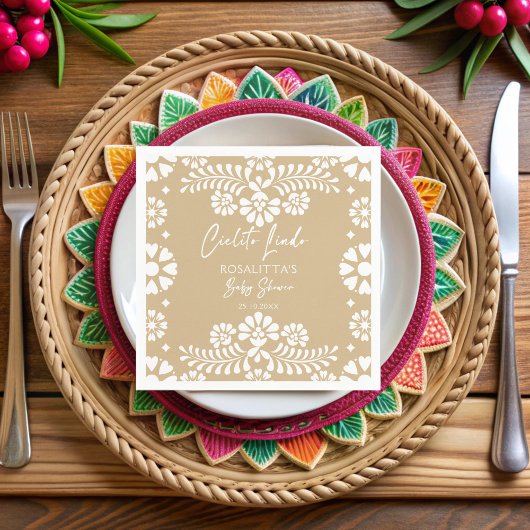 Cielito lindo beige Mexicaans baby shower Servet