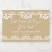 Cielito lindo beige Mexicaans baby shower Sparkling Wijnetiket (Enkel label)