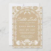 Cielito lindo beige Mexicaans baby shower Uitnodig Kaart (Voorkant)