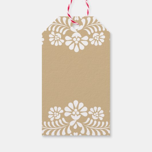 Cielito lindo beige Mexicaanse baby shower gunsten Cadeaulabel (Achterkant)