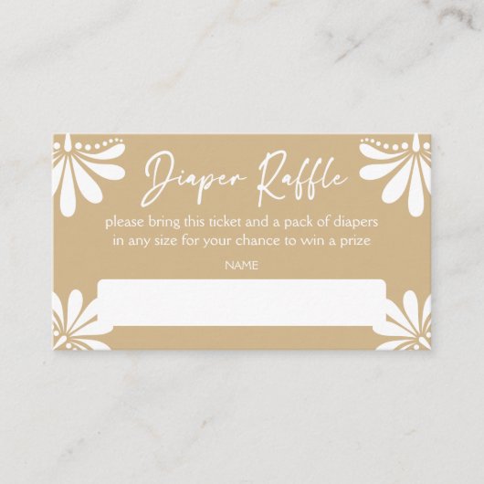 Cielito lindo beige Mexicaanse fiesta luier loteri Informatiekaartje (Voorkant)