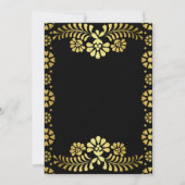 Cielito lindo black gold Mexican sweet 16 birthday Kaart (Achterkant)