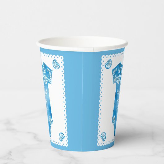 Cielito Lindo blauw baby bodysuit boy baby shower Papieren Bekers (Rechts)