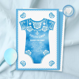Cielito Lindo blauw baby shower Boeken voor Baby Informatiekaartje