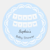 Cielito Lindo Blauw Baby shower Dank u Sticker (Voorkant)