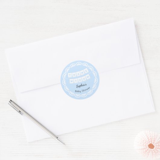 Cielito Lindo Blauw Baby shower Dank u Sticker (Envelop)