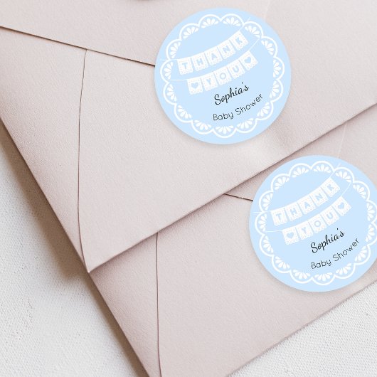 Cielito Lindo Blauw Baby shower Dank u Sticker
