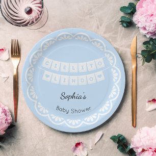 Cielito Lindo Blauw Baby shower Papier Bord