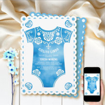 Cielito Lindo blauw bodysuit boy baby shower