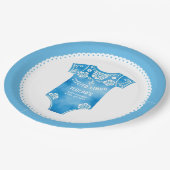 Cielito Lindo blauw bodysuit boy baby shower Papieren Bordje (Gekanteld)