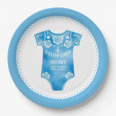 Cielito Lindo blauw bodysuit boy baby shower Papieren Bordje (Voorkant)