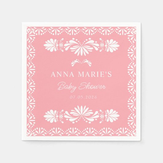 Cielito Lindo Blauw Mexicaans baby shower servet (Voorkant)