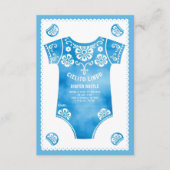 Cielito Lindo blauwe baby boy douche Luier Raffle Informatiekaartje (Voorkant)